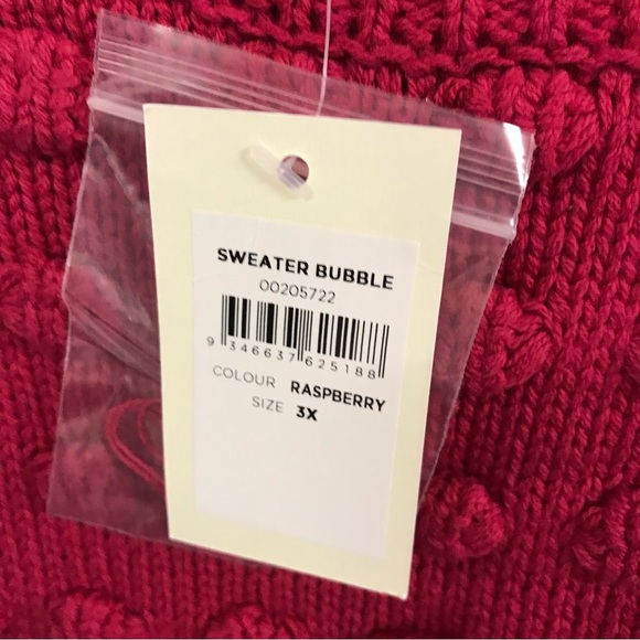 NWT Loralette plus size 3X womens crew neck long sleeve sweater raspberry - Picture 5 of 8